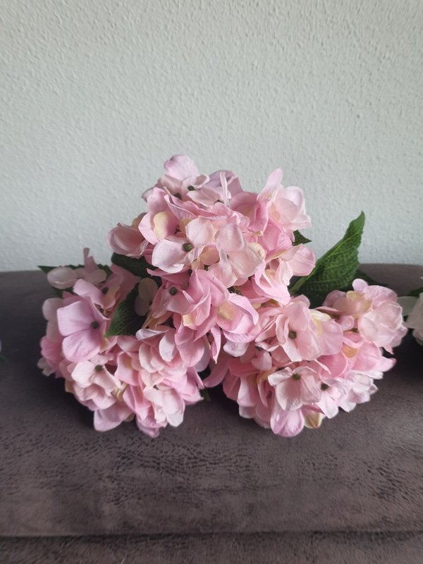 Zijde hortensia 40 cm roze